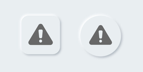 Exclamation solid icon in neomorphic design style. Error signs vector illustration.