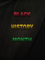 Greeting black history month isolate black background graphic illustration 