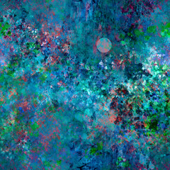 Abstract paint blurred seamless texture in mystical dark shades of night space