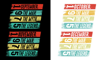  1975 the man the myth the legend-t shirt design.48 Th year birthday shirt.Birthday gift September and December .