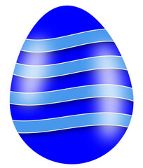 Osterei mit Muster blau freigestellt  Hintergrund transparent