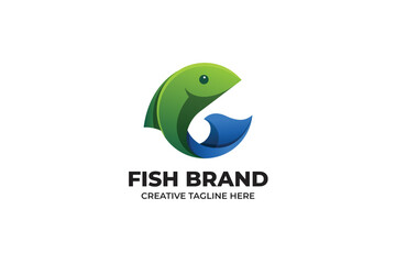 Fish Gradient Logo Template