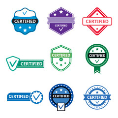 Certified product and partner of label and badge of collection