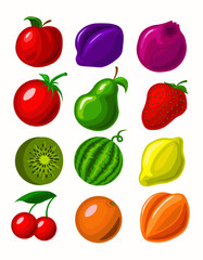 Fruit - a schematic representation of objects that are applicable for business, advertising, illustrations and logos.