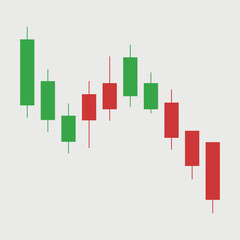 Binary Option Background. Candlestick chart stock. Green and red candle. Trading vector