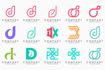 abstract letter D logo icon set. design for business of luxury, elegant, simple.