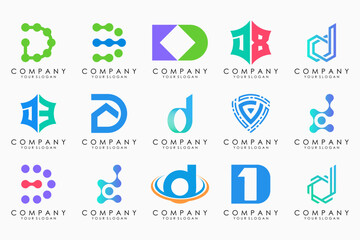 abstract letter D logo icon set. design for business of luxury, elegant, simple.