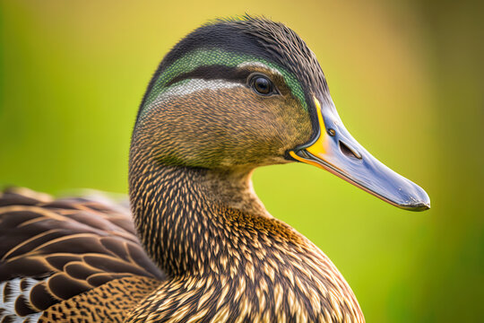 A Close Up Image Of A Mallard Duck (anas Platyrhynchos). Generative AI