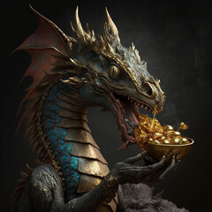 A mythical gold-eating dragon