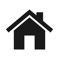 House icon. Home icon. House symbol. Black house icon on a white background. Vector illustration.