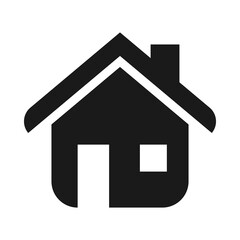 House icon. Home icon. House symbol. Black house icon on a white background. Vector illustration.