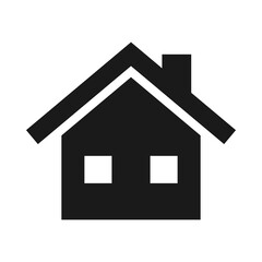 House icon. Home icon. House symbol. Black house icon on a white background. Vector illustration.
