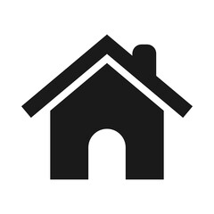 House icon. Home icon. House symbol. Black house icon on a white background. Vector illustration.