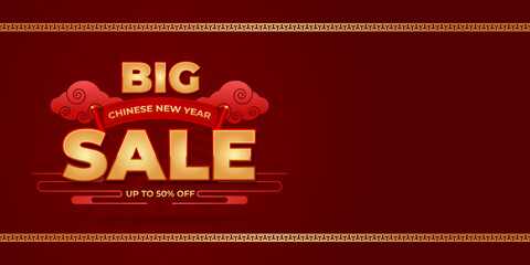 Chinese new year sale banner vector, background of lunar new year discount event for promotional product, web banner and social media post