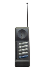 The old mobile phone on white, isolated