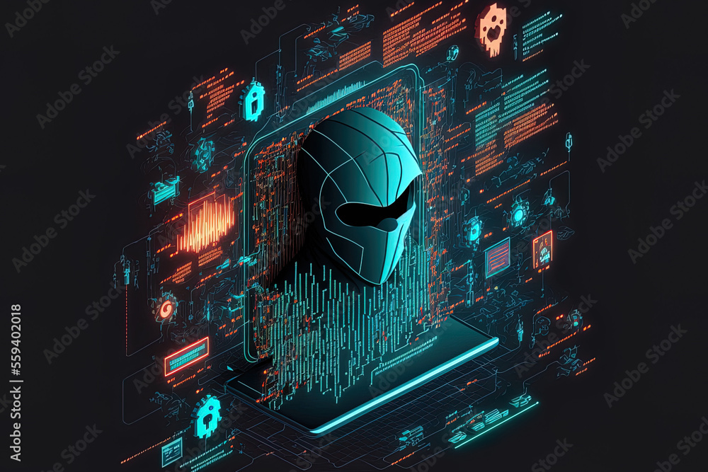 Poster reliable protection ao attacks hacker attacks. generative ai