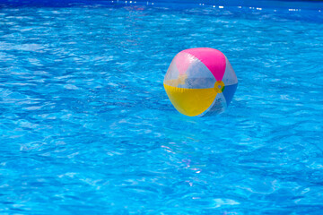 swimming pool with inflatable rubber ring