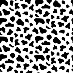 Dalmatian texture pattern black and white. Puppy Spot skin background. Animal skin template. Vector design illustration.