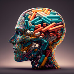 Concept of substance abuse. Generative AI. - obrazy, fototapety, plakaty
