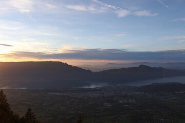 sunset in the mountains
