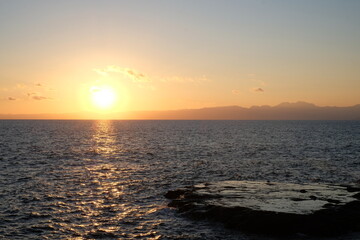 Obraz premium sunset over the sea of Enoshima island