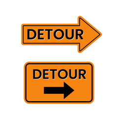 Detour road sign symbol design vector