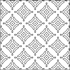 Stylish texture with figures from lines.
Abstract geometric black and white pattern for web page, textures, card, poster, fabric, textile. Monochrome graphic repeating design. 