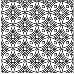 Stylish texture with figures from lines.
Abstract geometric black and white pattern for web page, textures, card, poster, fabric, textile. Monochrome graphic repeating design. 