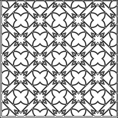 Fototapeta premium Stylish texture with figures from lines. Abstract geometric black and white pattern for web page, textures, card, poster, fabric, textile. Monochrome graphic repeating design. 