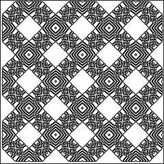 Stylish texture with figures from lines.
Abstract geometric black and white pattern for web page, textures, card, poster, fabric, textile. Monochrome graphic repeating design. 