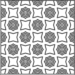 Stylish texture with figures from lines.
Abstract geometric black and white pattern for web page, textures, card, poster, fabric, textile. Monochrome graphic repeating design. 