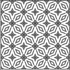 Stylish texture with figures from lines.
Abstract geometric black and white pattern for web page, textures, card, poster, fabric, textile. Monochrome graphic repeating design. 