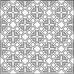 Stylish texture with figures from lines.
Abstract geometric black and white pattern for web page, textures, card, poster, fabric, textile. Monochrome graphic repeating design. 