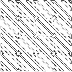 Stylish texture with figures from lines.
Abstract geometric black and white pattern for web page, textures, card, poster, fabric, textile. Monochrome graphic repeating design. 