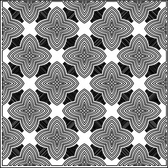 Stylish texture with figures from lines.
Abstract geometric black and white pattern for web page, textures, card, poster, fabric, textile. Monochrome graphic repeating design. 
