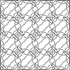 Stylish texture with figures from lines.
Abstract geometric black and white pattern for web page, textures, card, poster, fabric, textile. Monochrome graphic repeating design. 