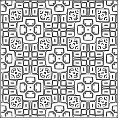 Stylish texture with figures from lines.
Abstract geometric black and white pattern for web page, textures, card, poster, fabric, textile. Monochrome graphic repeating design. 