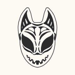 hand drawing vector japanese mask 