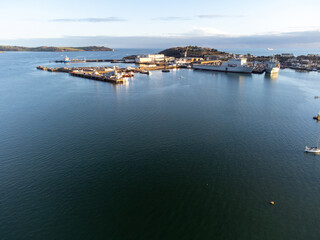 falmouth harbour from the air cornwall england uk 