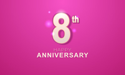 8th Anniversary greeting gradient elegant background