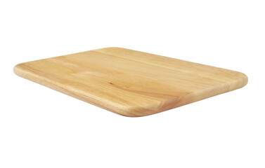Wooden cutting board isolated. Natural chopping board on white background.	