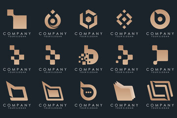 Set of creative letter B logo design template. icons for business of luxury, elegant, simple.