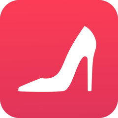 Women's shoe icon, female sign, lady mobile app