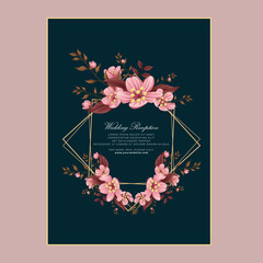 Vector luxury wedding floral invitation card wedding invitation template
