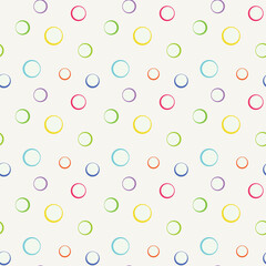 Vintage line art banner with pattern with colorful circles on white background for wallpaper design. Trendy vector illustration. Circle frame set. Retro design.