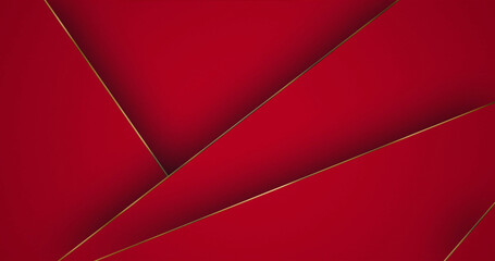 Obraz premium Golden lines luxury on overlap color background. Elegant realistic paper cut style.