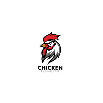head rooster icon design illustration logo template