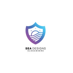 sea design logo symbol gradient color illustration