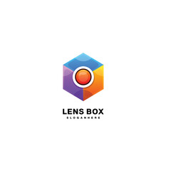 lens hexagon logo gradient color illustration