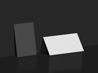 Dark and white Business card mockup template for presenting brand or identity 
